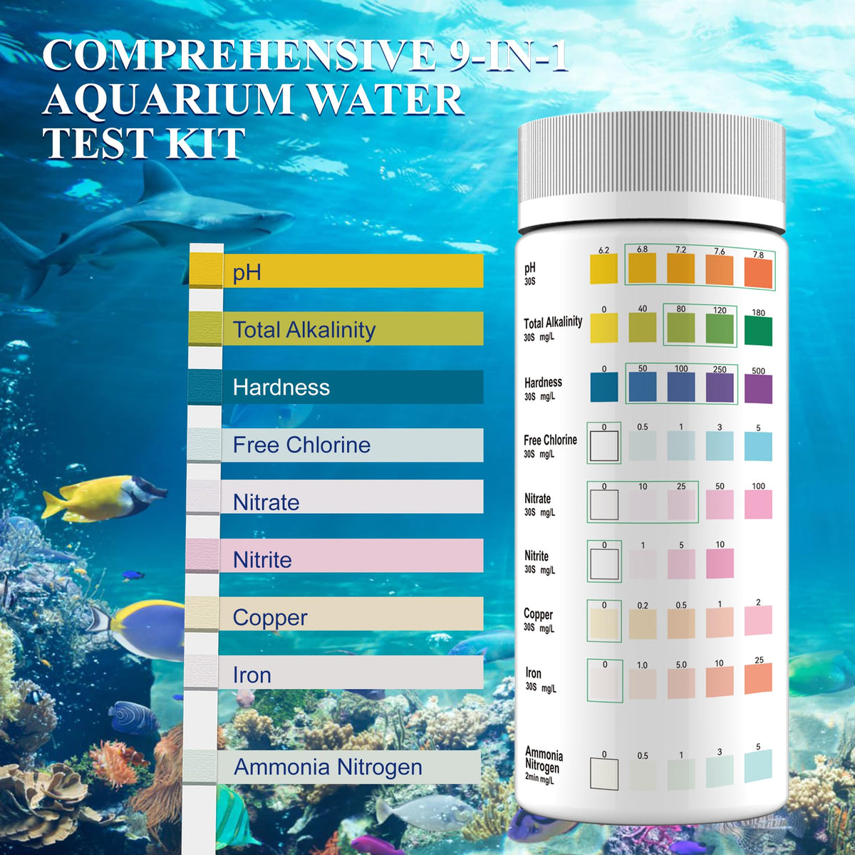 Aquarium Water Test Kit 9-in-1 W485