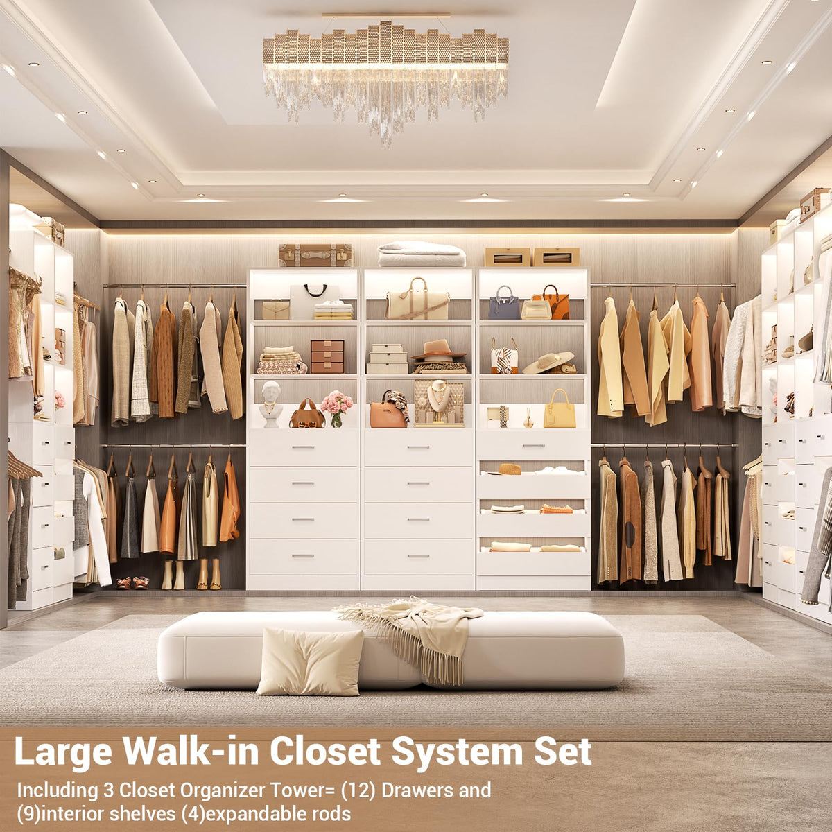 Wood Closet Organizer with 12 Drawers Z640