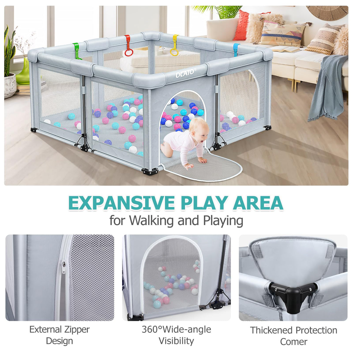 Foldable Baby Playpen 50×50 B917