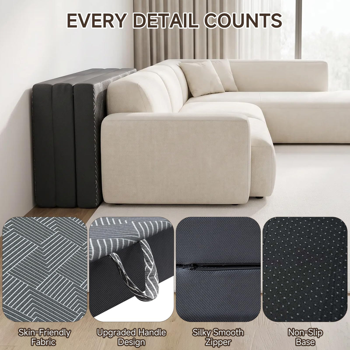 Memory Foam Tri Folding Mattress Twin Size 4 Inch U820