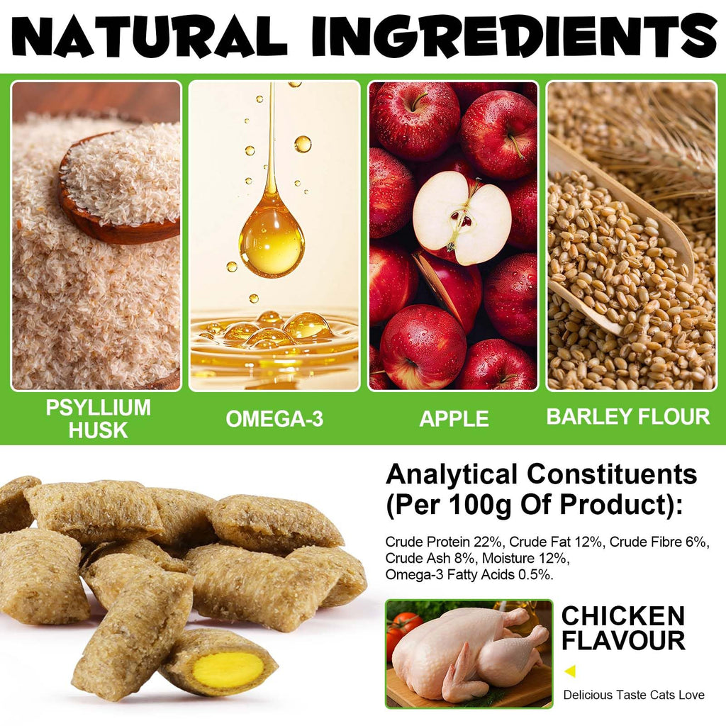 Cat Hairball Support Chews with Cat Grass & Omega-3 Fish Oil O553