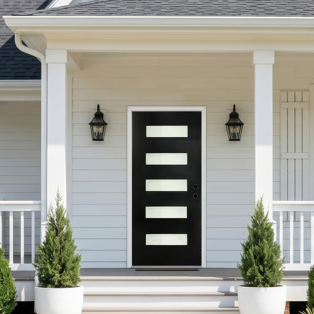 36" x 80" Left Hand Inswing Exterior Door with White Frame B611