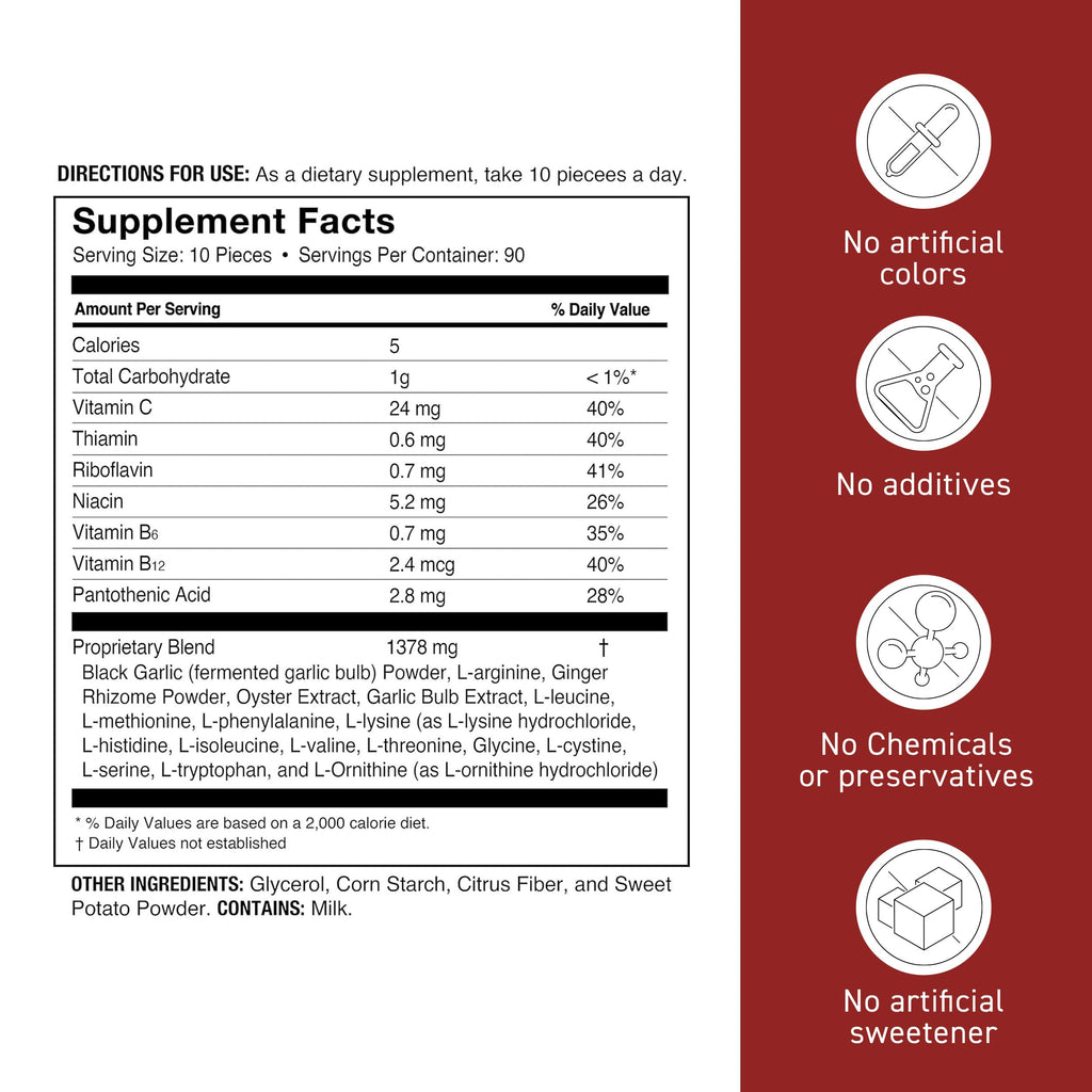 Black Garlic Supplement with Vitamin B, 6.4 Ounce Bottle, Pack of 2 G803