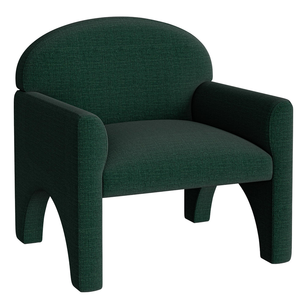 Green Upholstered Accent Chair Set of 2 with Rubber Wood Legs H8162