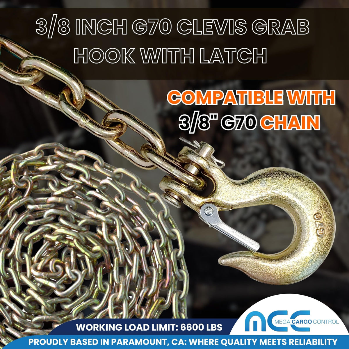 G70 Forged Slip Hooks 3/8" Clevis 6,600 Lbs WLL E71514