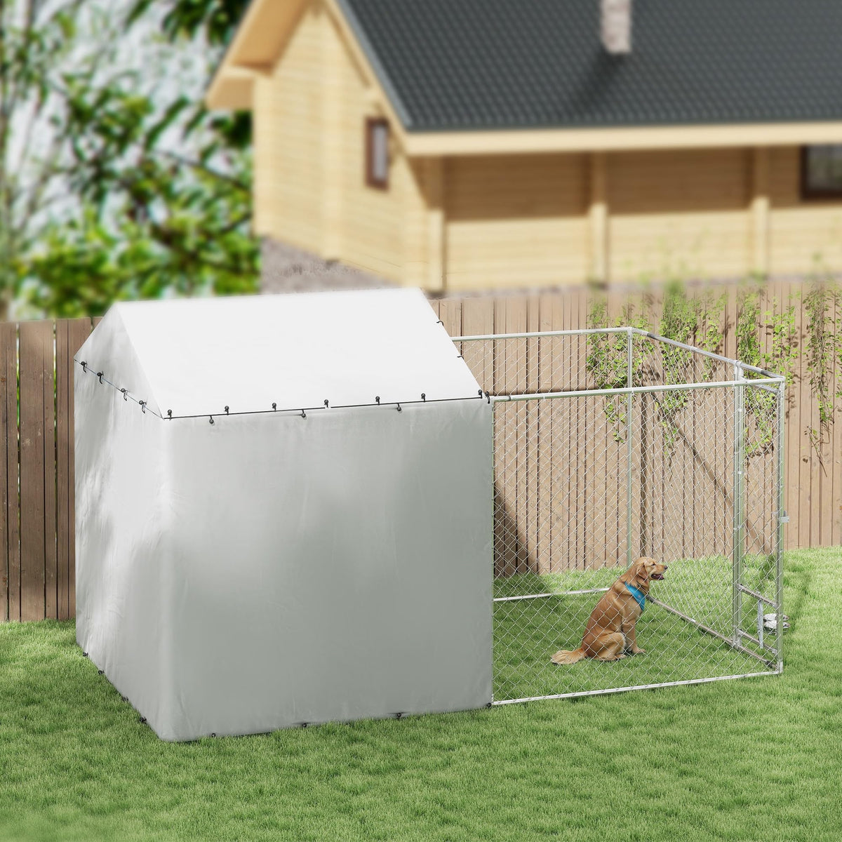 Large Outdoor Dog Kennel 13' x 7.5' x 7.5' G15976