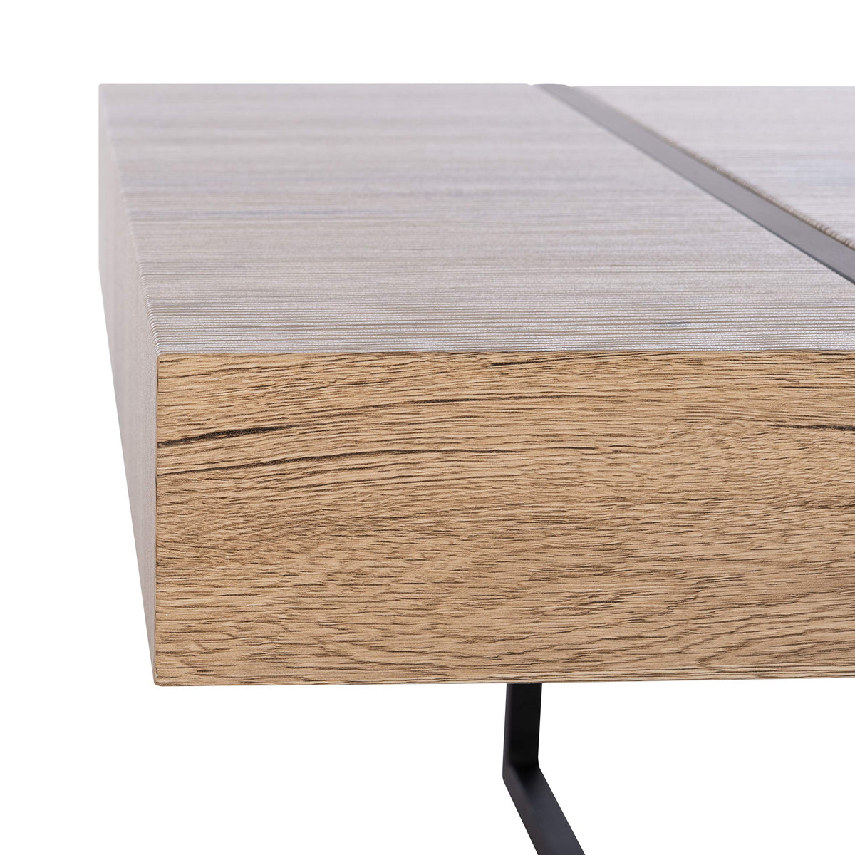 Rectangular Wood Top Black Metal Base Coffee Table N301722
