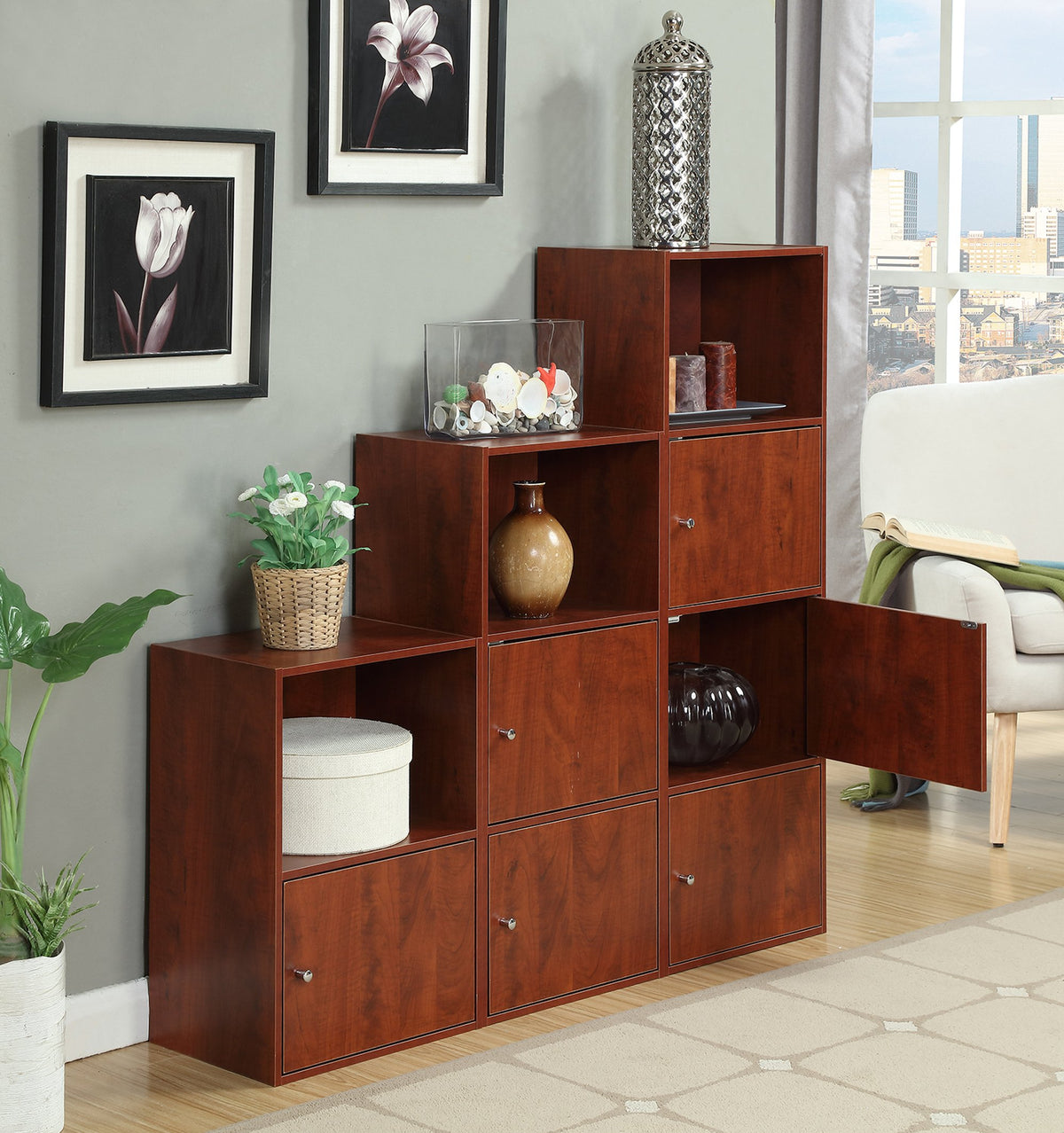 Cherry 1-Door Storage Cabinet U836