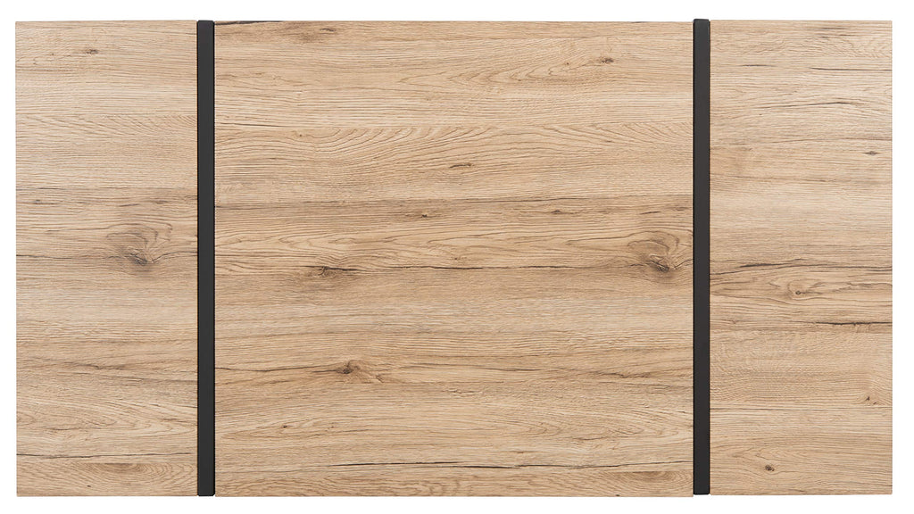 Rectangular Wood Top Black Metal Base Coffee Table N301722