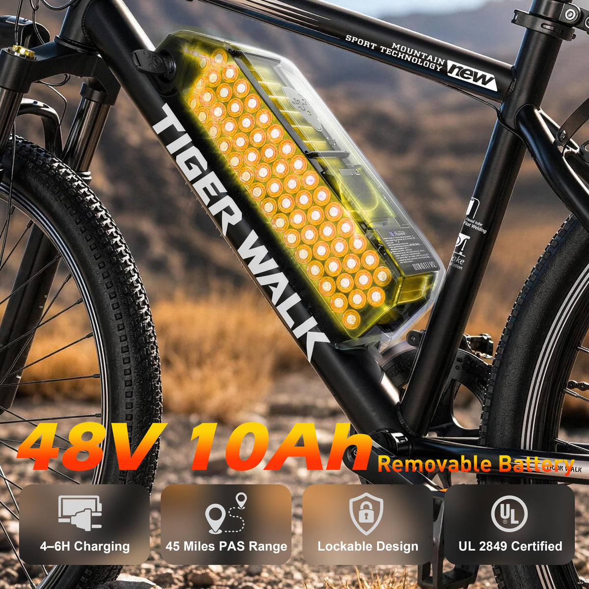 26" Electric Mountain Bike 48V 10Ah 7-Speed I407
