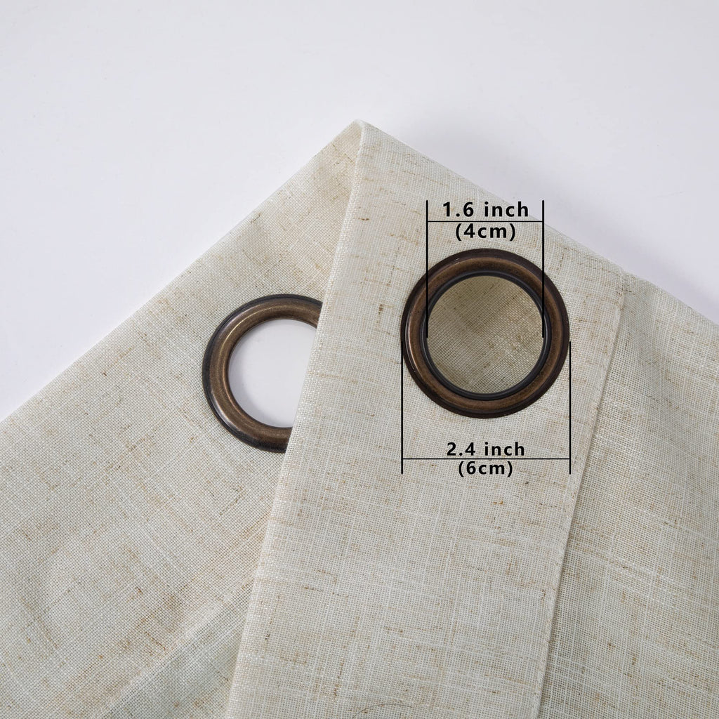 Beige Linen Curtains 2 Panels 84 Inches Long K379714