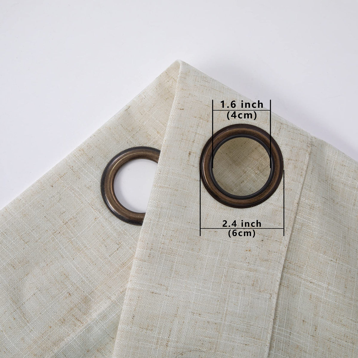 Beige Linen Curtains 2 Panels 84 Inches Long K379714