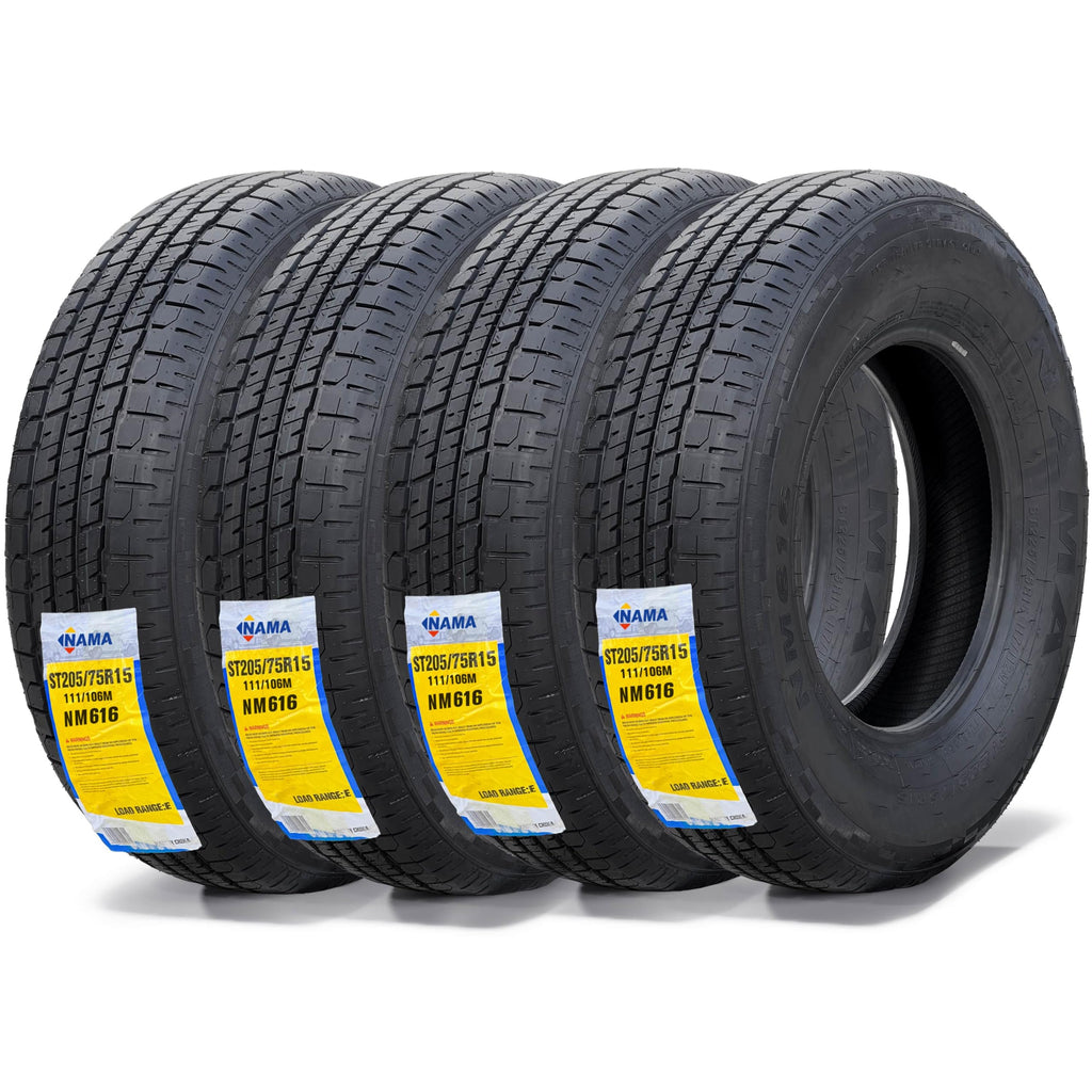Set of 4 ST205/75R15 10 Ply Trailer Tires Z535