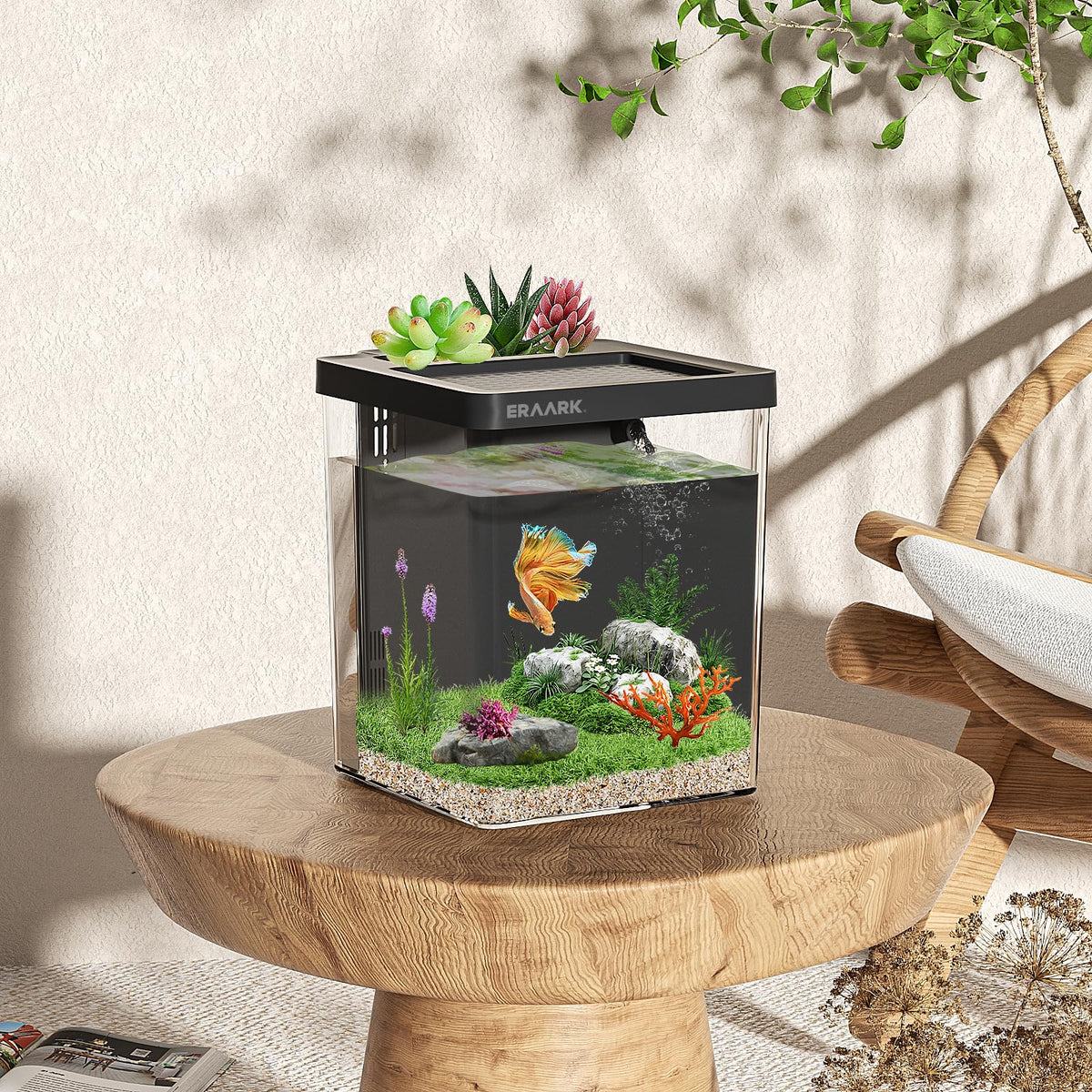 1.5 Gallon Betta Fish Tank Aquarium Kit with Filter LED Light T342192