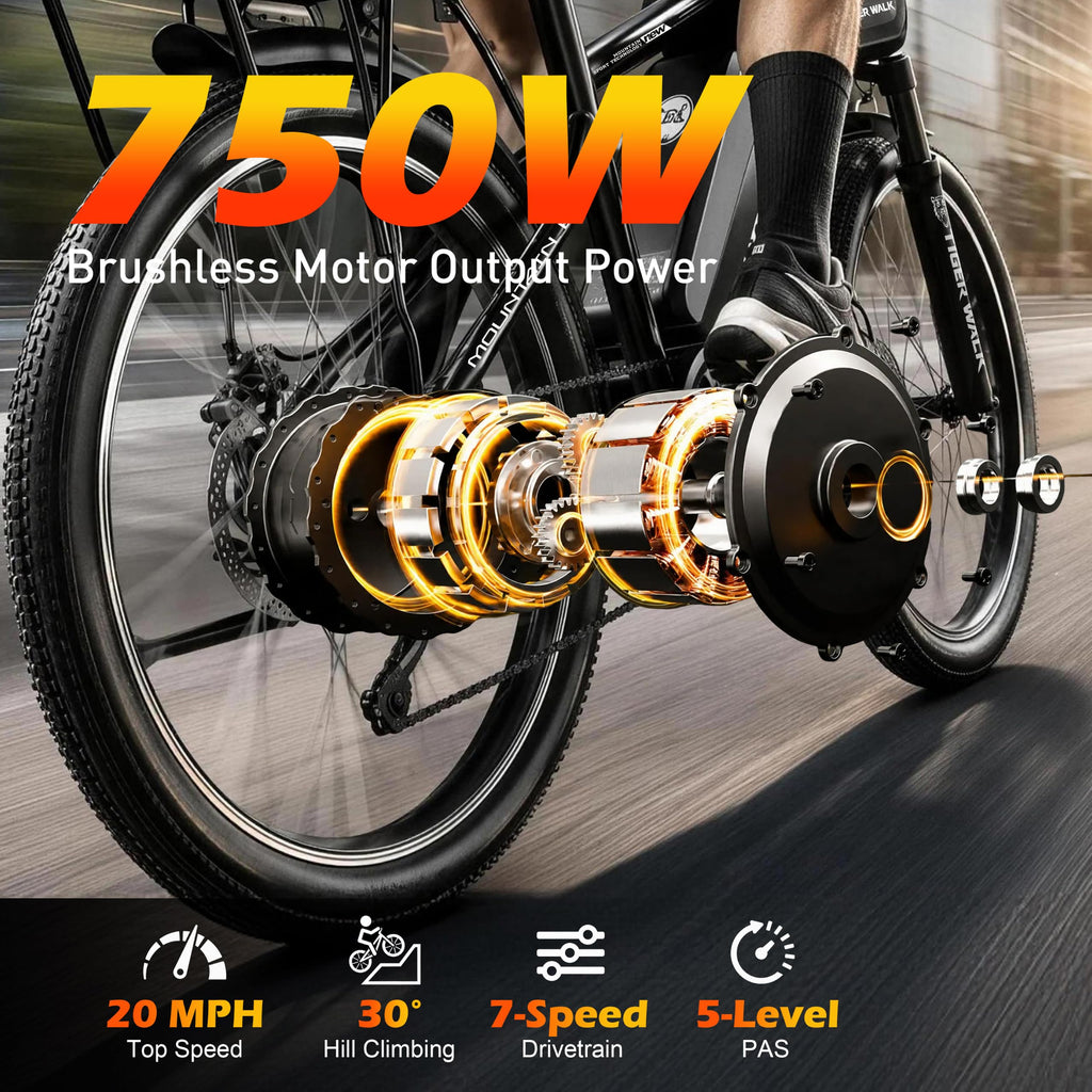 26" Electric Mountain Bike 48V 10Ah 7-Speed I407
