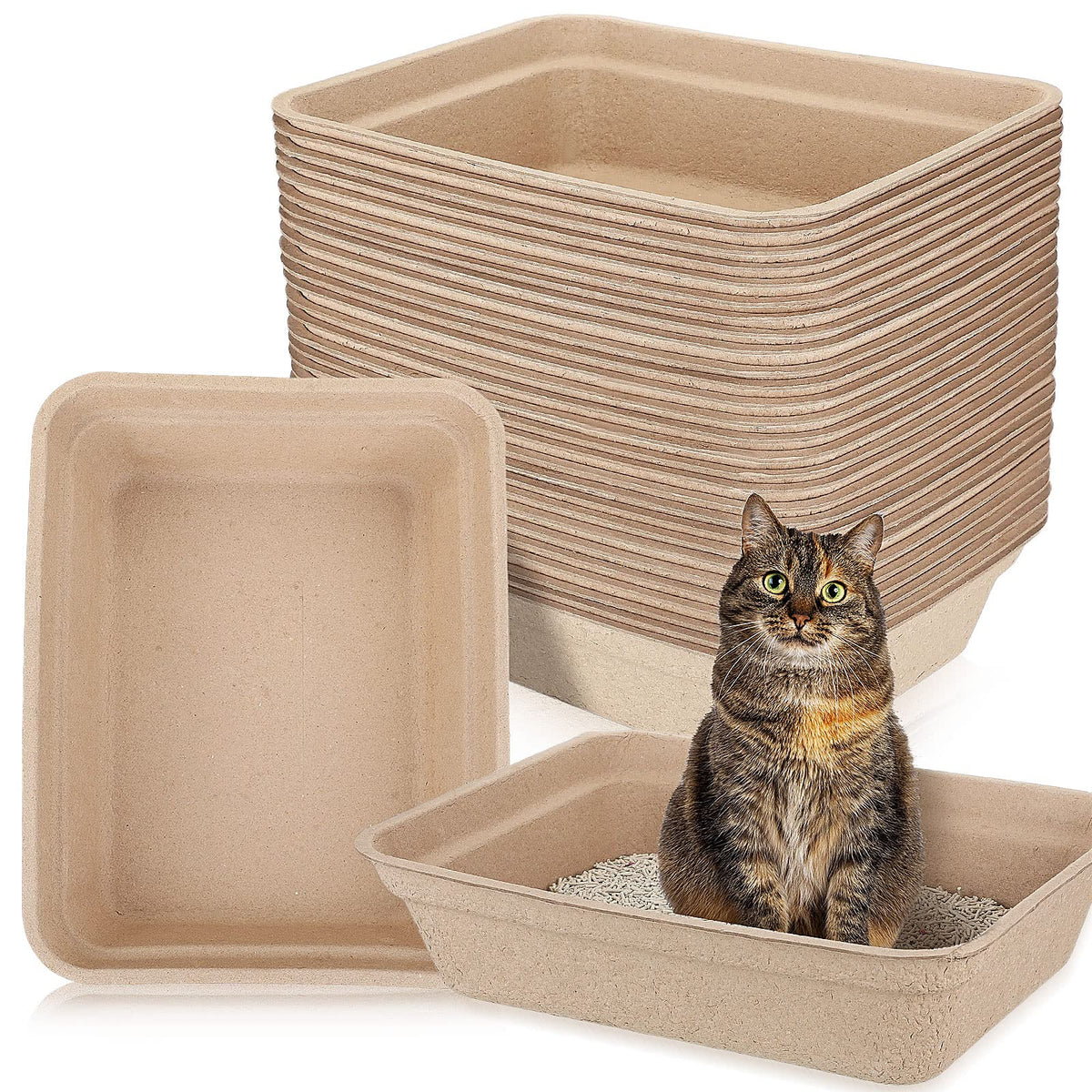 30 Pack Disposable Cat Litter Tray X560
