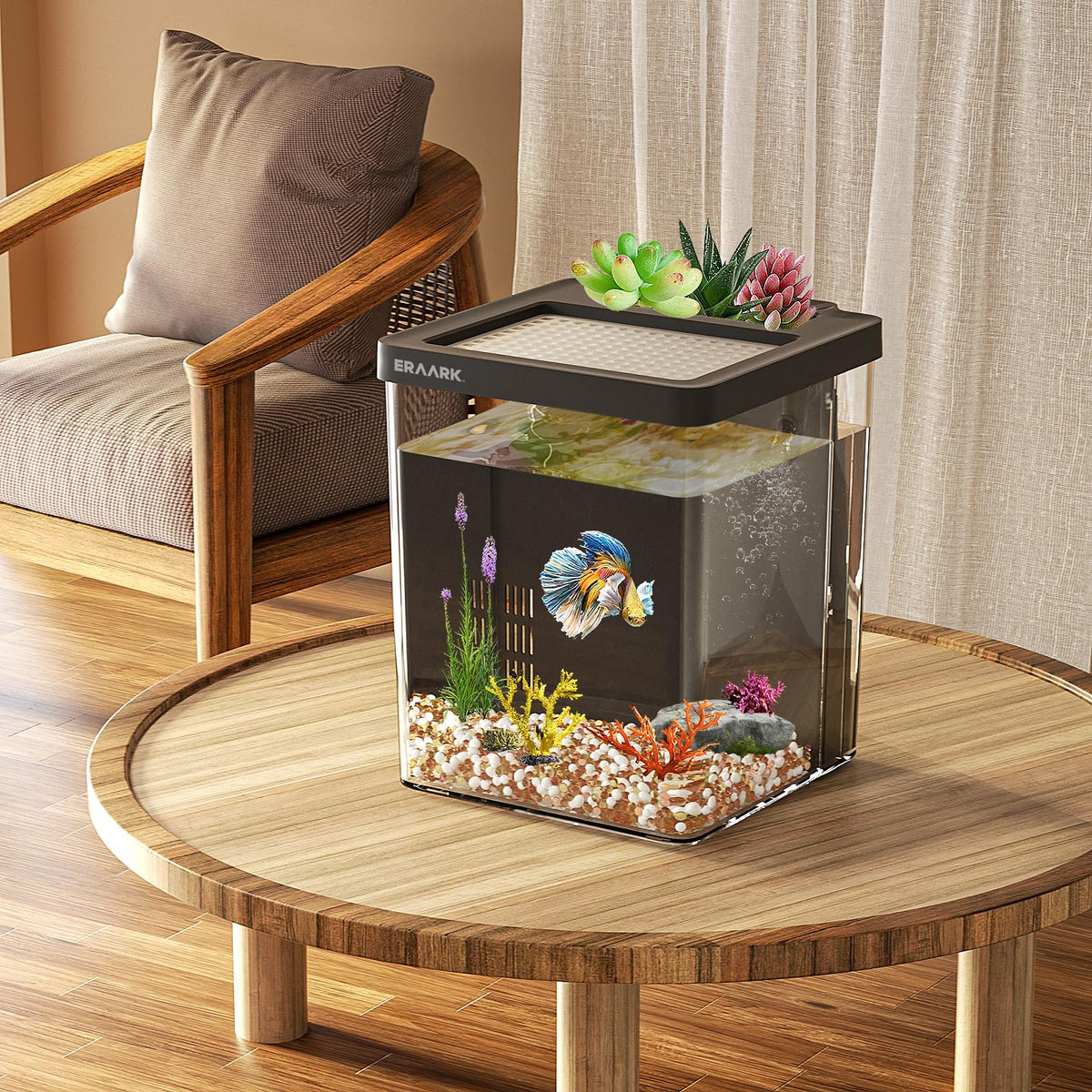 1.5 Gallon Betta Fish Tank Aquarium Kit with Filter LED Light T342192