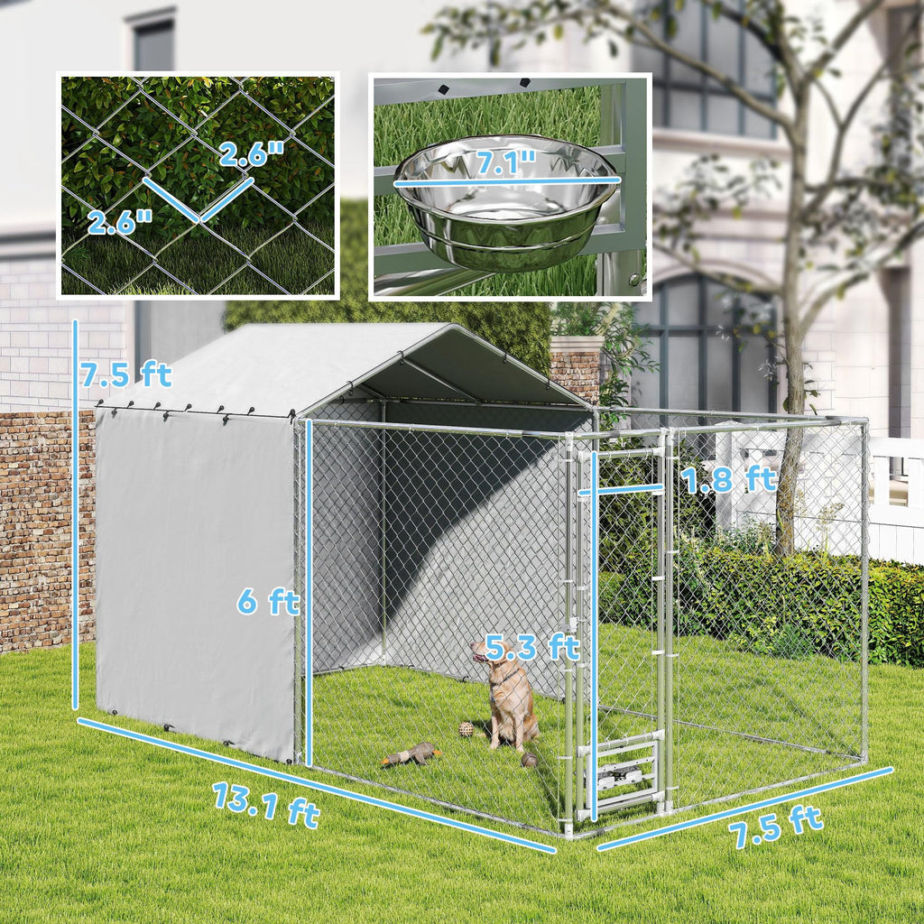 Large Outdoor Dog Kennel 13' x 7.5' x 7.5' G15976