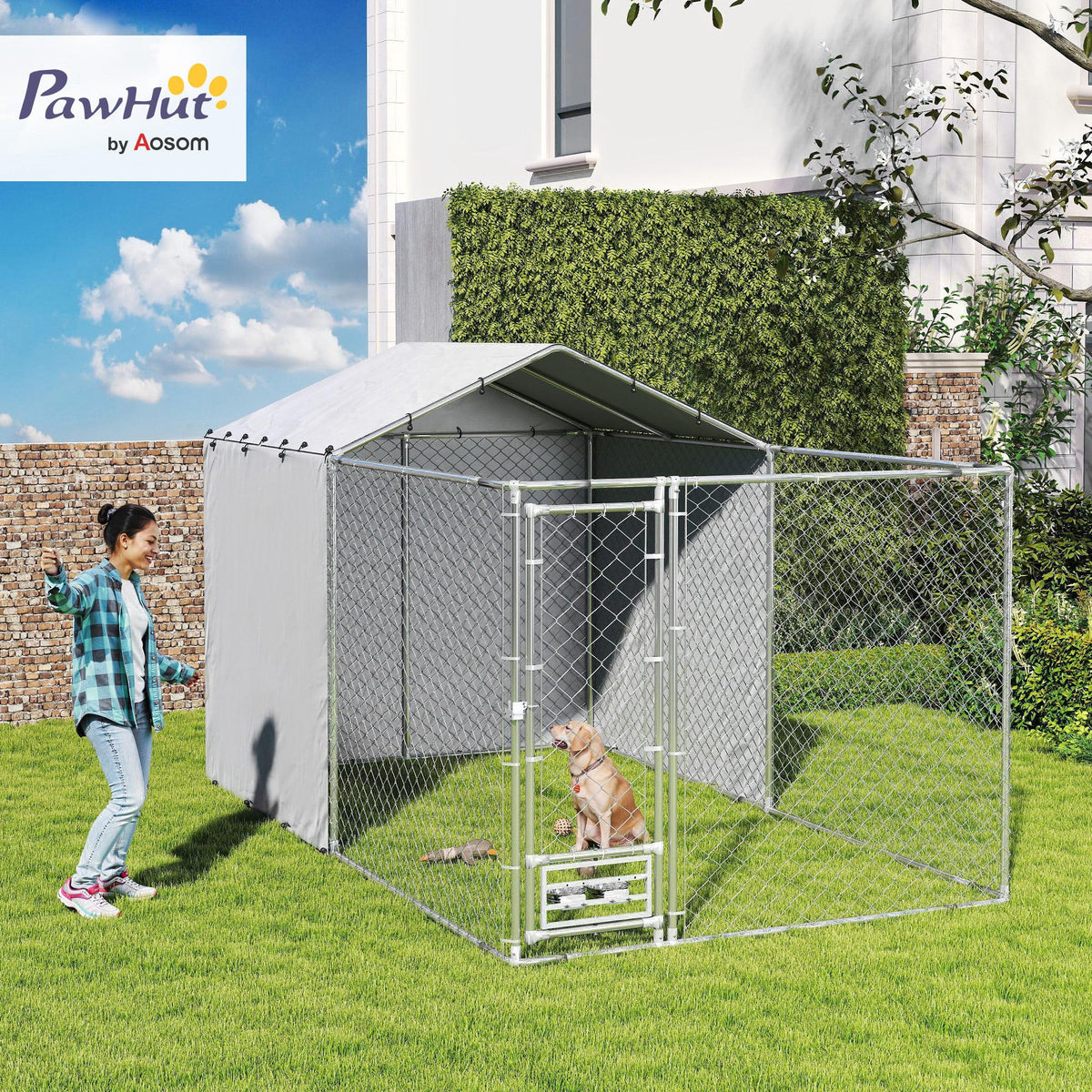 Large Outdoor Dog Kennel 13' x 7.5' x 7.5' G15976